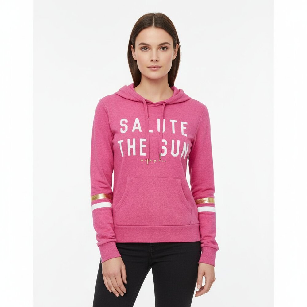 NWT Spiritual Gangster “Salute the Sun” Hoodie – Pink Graphic Pullover Women’s S